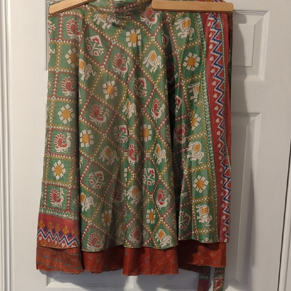Sari Skirt Darn Good Yarn Dgy Women's Wrap Skirt